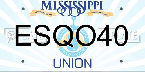 ESQO40 Mississippi License Plate