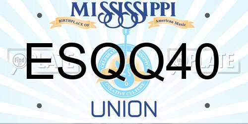 ESQQ40 Mississippi License Plate