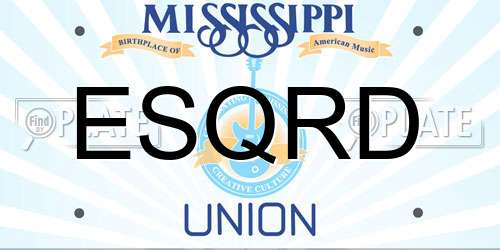 ESQRD Mississippi License Plate