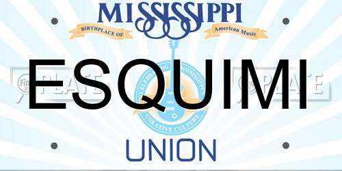 ESQUIMI Mississippi License Plate