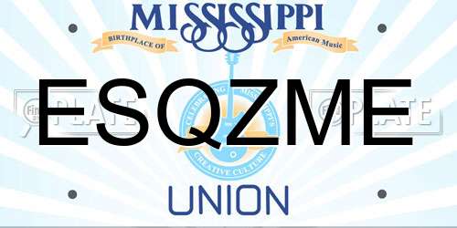 ESQZME Mississippi License Plate