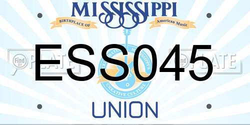 ESS045 Mississippi License Plate