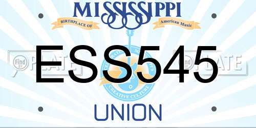 ESS545 Mississippi License Plate