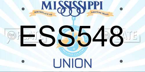 ESS548 Mississippi License Plate
