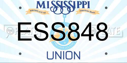 ESS848 Mississippi License Plate