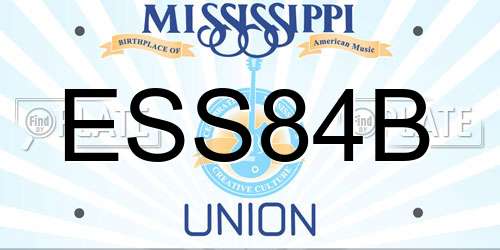 ESS84B Mississippi License Plate