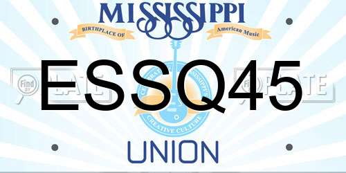 ESSQ45 Mississippi License Plate
