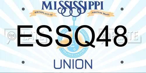 ESSQ48 Mississippi License Plate