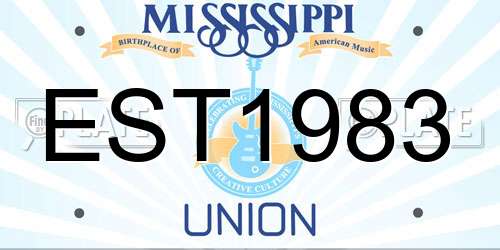 EST1983 Mississippi License Plate
