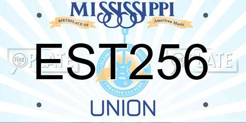 EST256 Mississippi License Plate