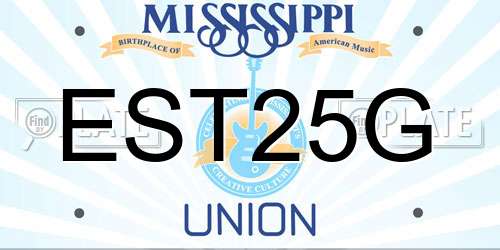 EST25G Mississippi License Plate