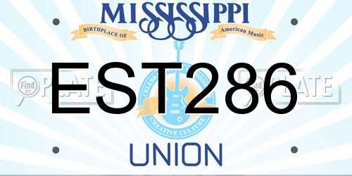 EST286 Mississippi License Plate