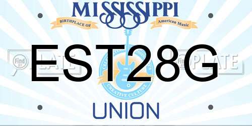 EST28G Mississippi License Plate