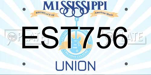 EST756 Mississippi License Plate