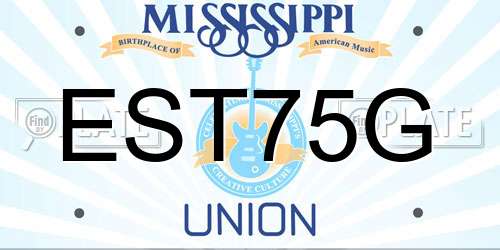 EST75G Mississippi License Plate