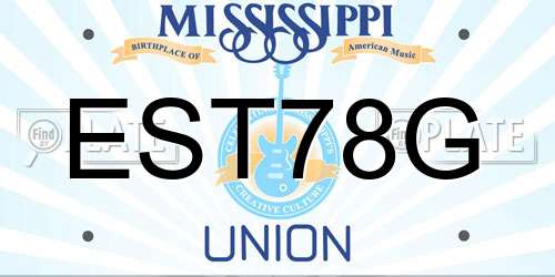 EST78G Mississippi License Plate