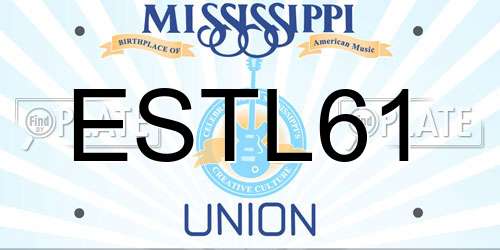 ESTL61 Mississippi License Plate