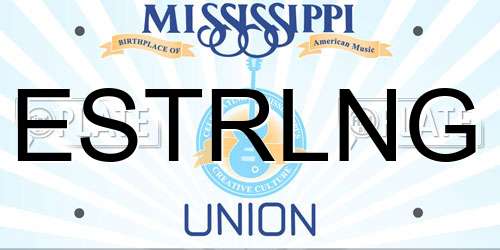 ESTRLNG Mississippi License Plate