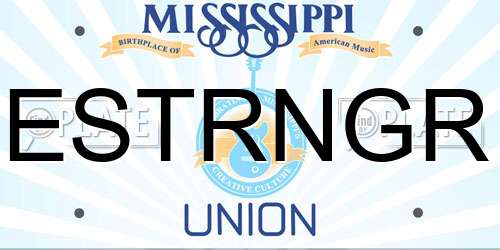 ESTRNGR Mississippi License Plate