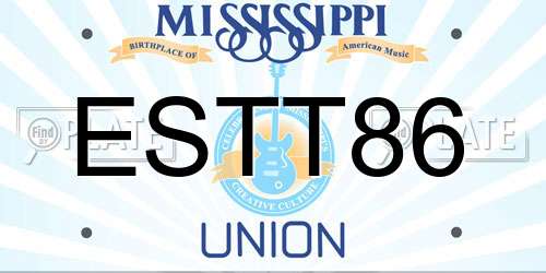 ESTT86 Mississippi License Plate