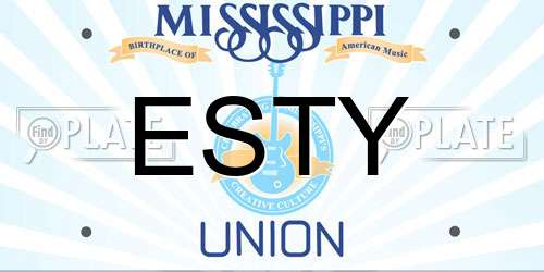 ESTY Mississippi License Plate
