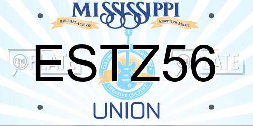 ESTZ56 Mississippi License Plate