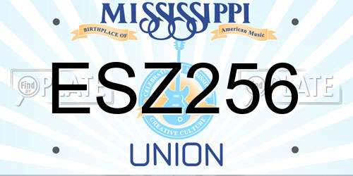 ESZ256 Mississippi License Plate