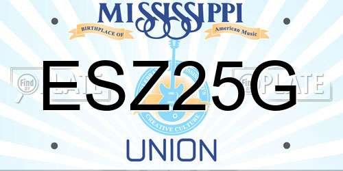 ESZ25G Mississippi License Plate