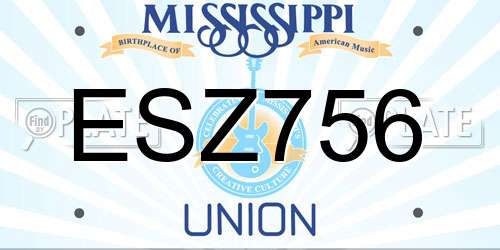 ESZ756 Mississippi License Plate