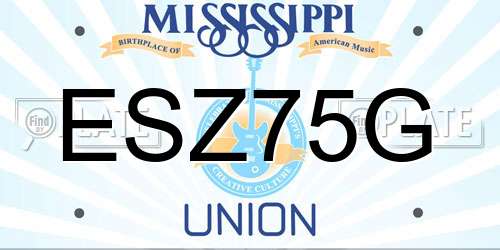 ESZ75G Mississippi License Plate