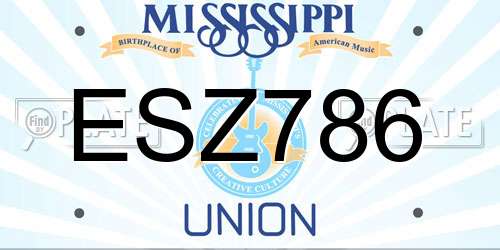 ESZ786 Mississippi License Plate