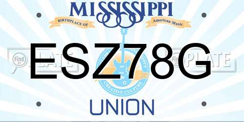 ESZ78G Mississippi License Plate