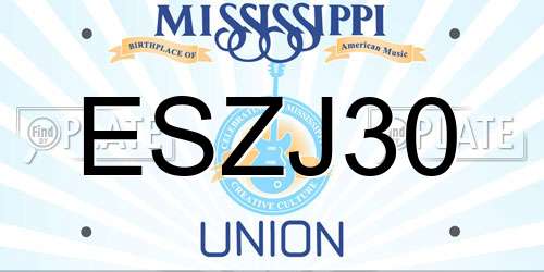 ESZJ30 Mississippi License Plate