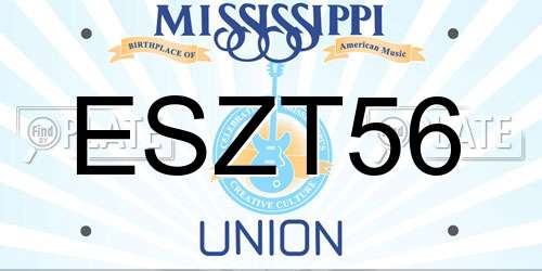 ESZT56 Mississippi License Plate