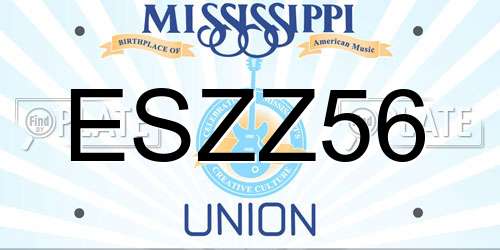 ESZZ56 Mississippi License Plate
