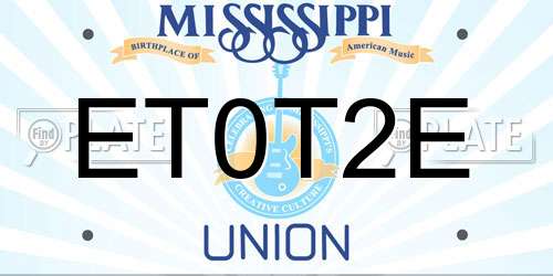 ET0T2E Mississippi License Plate