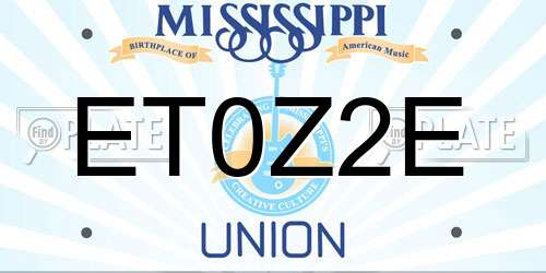 ET0Z2E Mississippi License Plate