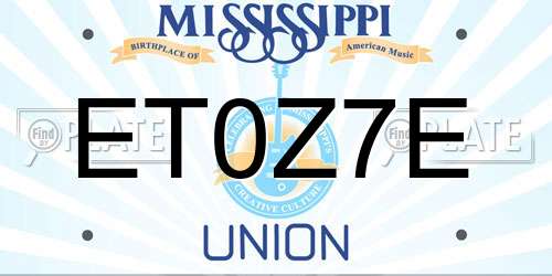 ET0Z7E Mississippi License Plate