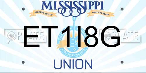 ET1I8G Mississippi License Plate