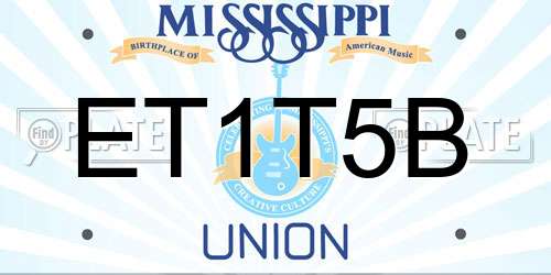 ET1T5B Mississippi License Plate