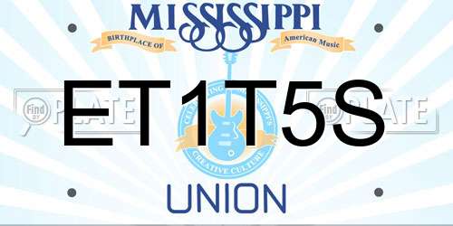 ET1T5S Mississippi License Plate