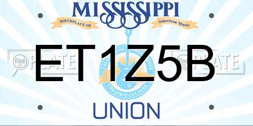 ET1Z5B Mississippi License Plate