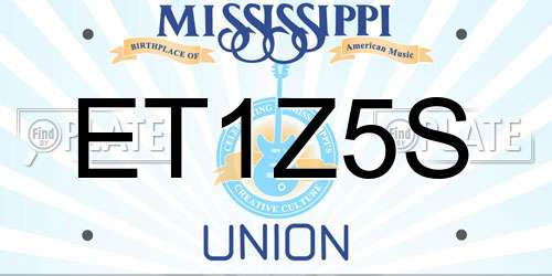 ET1Z5S Mississippi License Plate