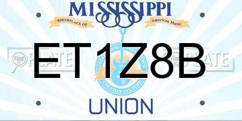 ET1Z8B Mississippi License Plate