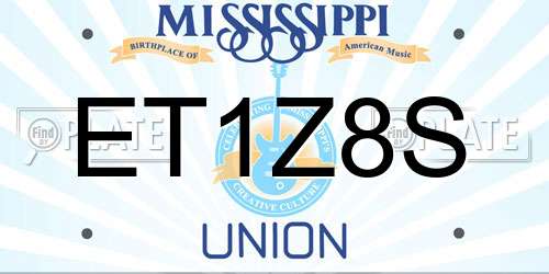 ET1Z8S Mississippi License Plate