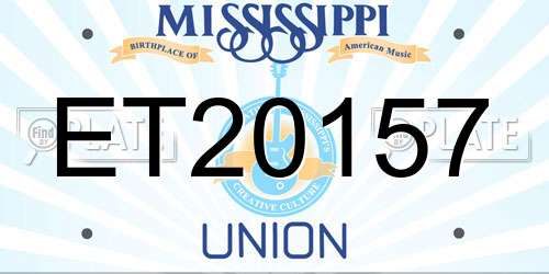 ET20157 Mississippi License Plate