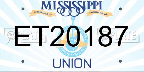 ET20187 Mississippi License Plate