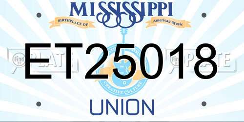 ET25018 Mississippi License Plate