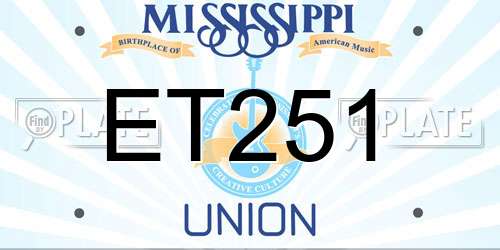 ET251 Mississippi License Plate
