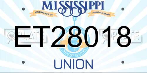 ET28018 Mississippi License Plate